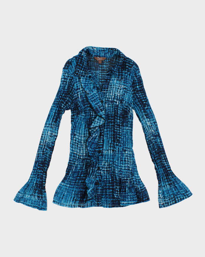 Vintage Y2k 00s Jessica Pleated Ruffle Blouse - M