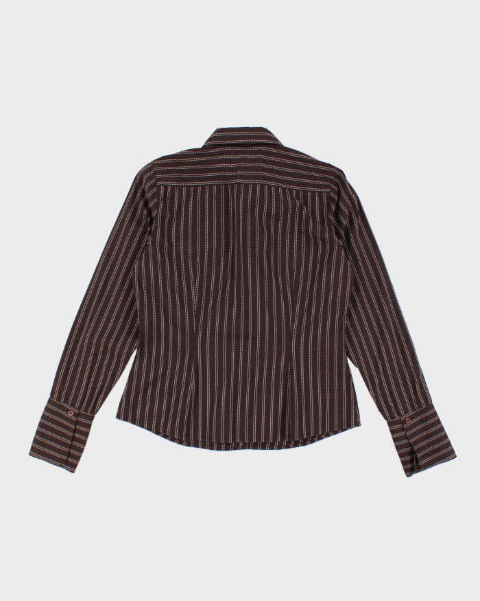 Vintage Y2k 00s Mexx Brown Stripe Blouse - M