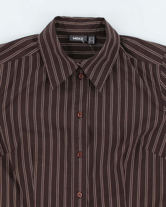 Vintage Y2k 00s Mexx Brown Stripe Blouse - M