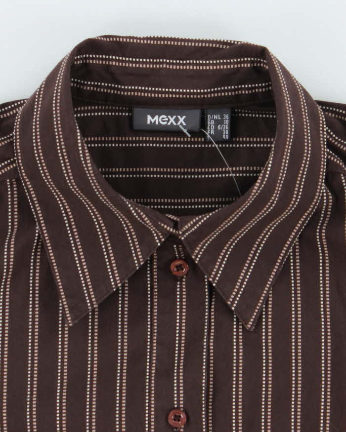 Vintage Y2k 00s Mexx Brown Stripe Blouse - M