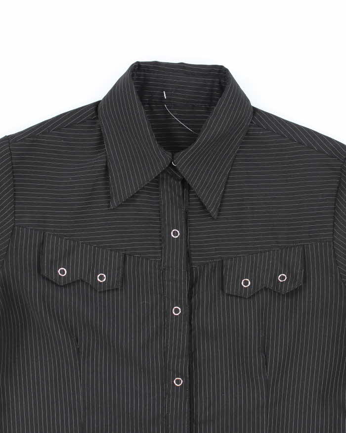 Vintage Y2k 00s Western Pin Stripe Blouse - S