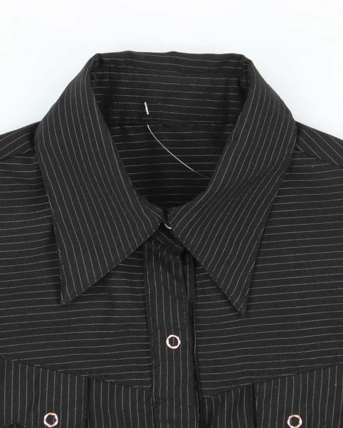 Vintage Y2k 00s Western Pin Stripe Blouse - S