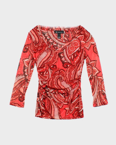 Vintage Y2k 00s International Concepts Paisley Pattern Ruched Top - S