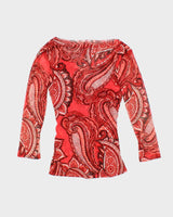 Vintage Y2k 00s International Concepts Paisley Pattern Ruched Top - S