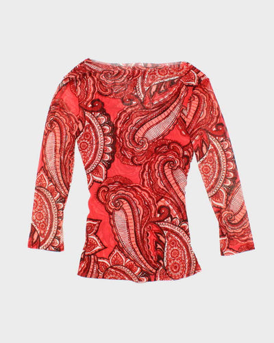 Vintage Y2k 00s International Concepts Paisley Pattern Ruched Top - S