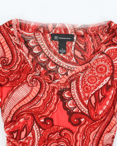 Vintage Y2k 00s International Concepts Paisley Pattern Ruched Top - S