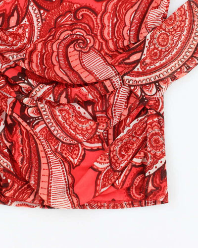 Vintage Y2k 00s International Concepts Paisley Pattern Ruched Top - S