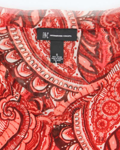 Vintage Y2k 00s International Concepts Paisley Pattern Ruched Top - S