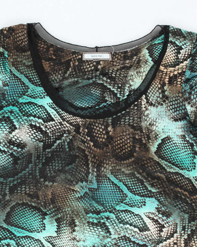 Vintage Y2k 00s Laura Max Animal Print Long Top - L
