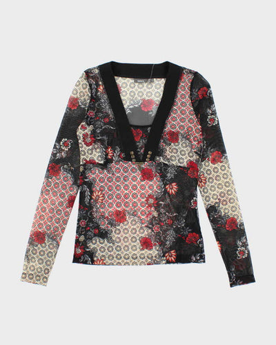 Vintage Y2k 00s Mexx Mesh Pattern Top - S