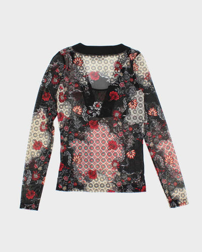Vintage Y2k 00s Mexx Mesh Pattern Top - S