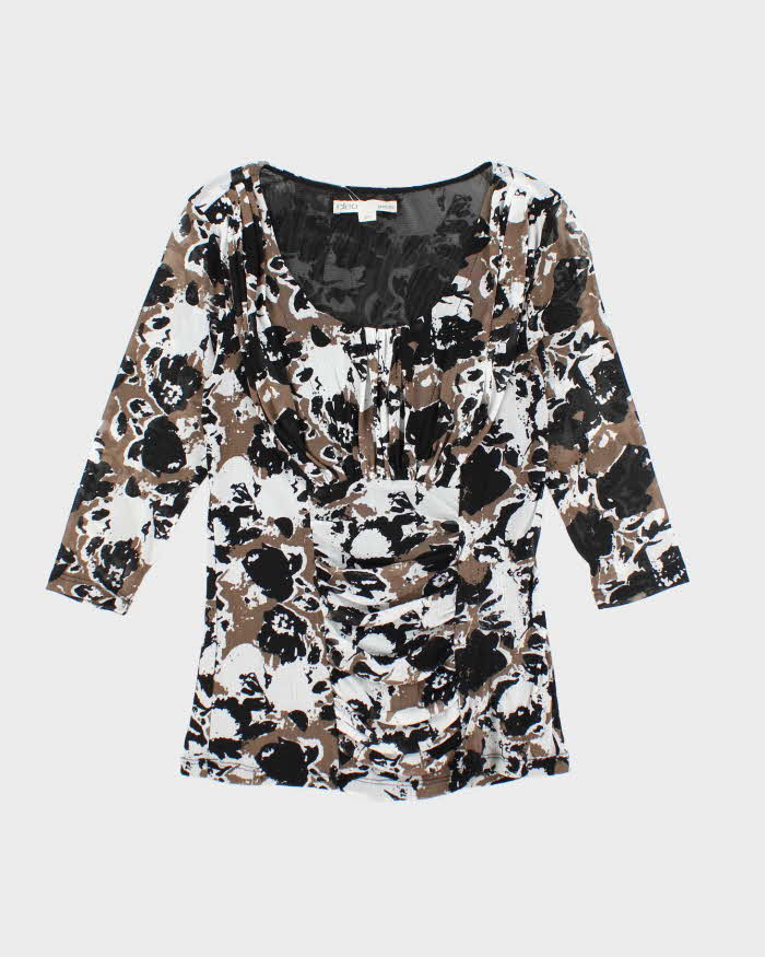 Vintage Y2k 00s Cleo Ruched Pattern  Top - S