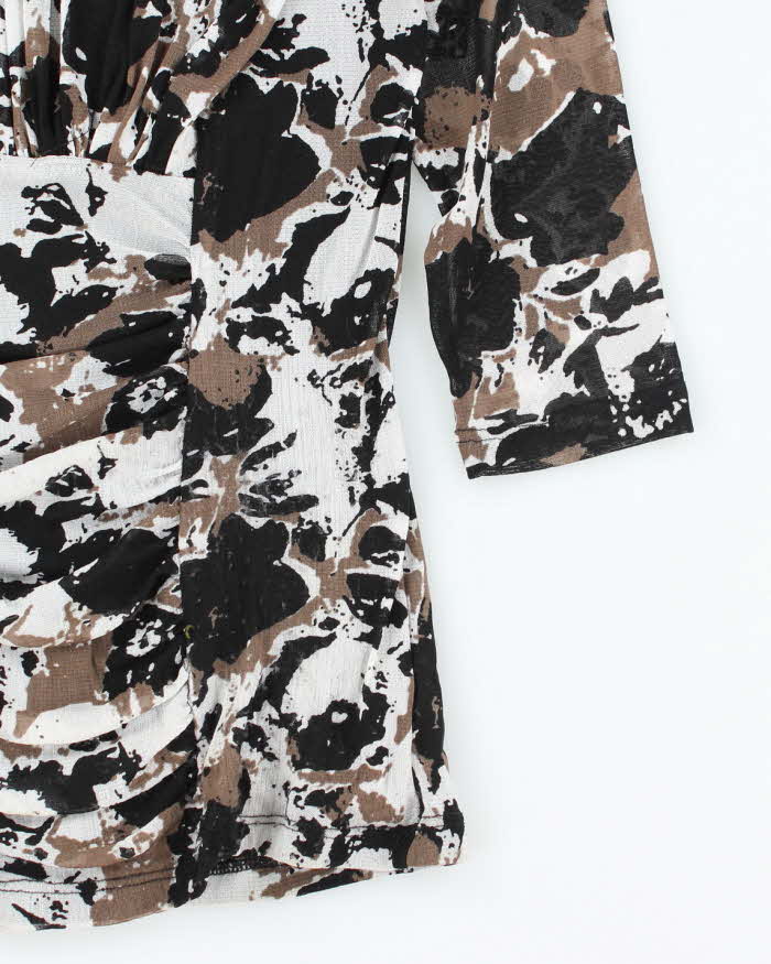 Vintage Y2k 00s Cleo Ruched Pattern  Top - S