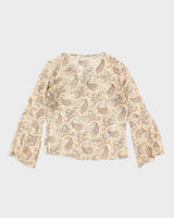 Vintage 90s Bella Paisley Pattern Mesh Top - M