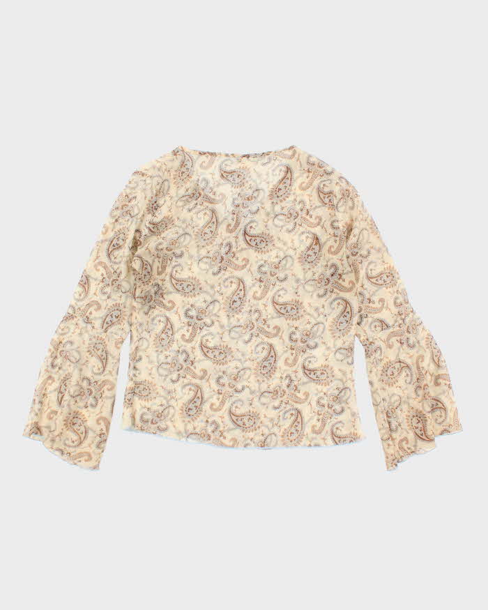 Vintage 90s Bella Paisley Pattern Mesh Top - M