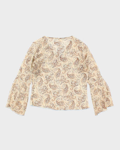 Vintage 90s Bella Paisley Pattern Mesh Top - M