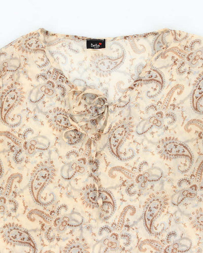 Vintage 90s Bella Paisley Pattern Mesh Top - M