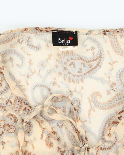 Vintage 90s Bella Paisley Pattern Mesh Top - M