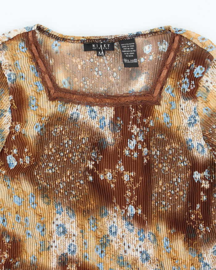 Vintage Y2k 00s Nikky Collection Pleated Top - M