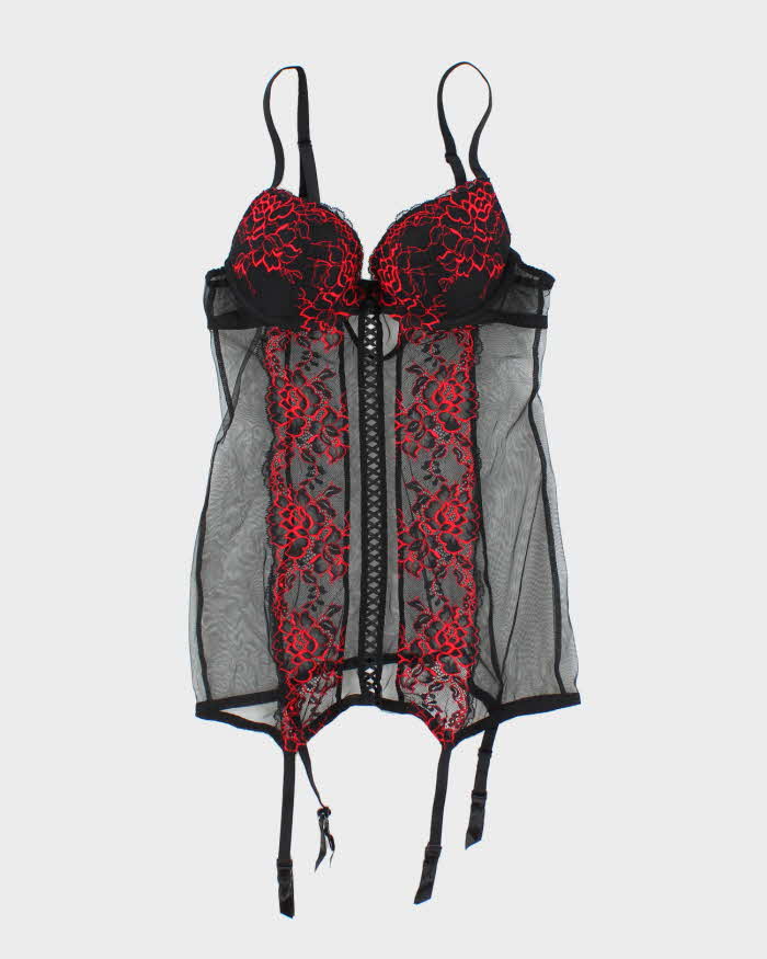 Deadstock Vintage Y2k 00s La Senza Mesh Lace Top - XS