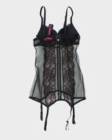 Deadstock Vintage Y2k 00s La Senza Mesh Lace Top - XS