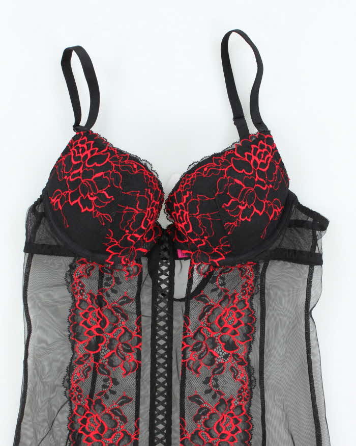 Deadstock Vintage Y2k 00s La Senza Mesh Lace Top - XS