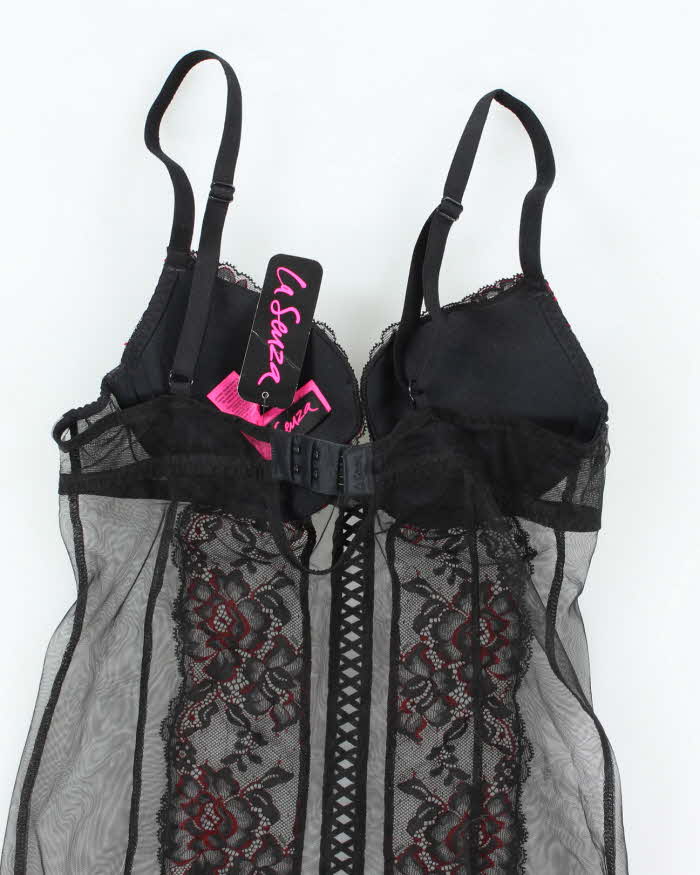 Deadstock Vintage Y2k 00s La Senza Mesh Lace Top - XS
