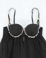 Vintage Y2k 00s La Senza Polka Dot Mesh Top - M