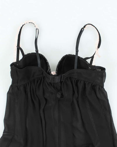 Vintage Y2k 00s La Senza Polka Dot Mesh Top - M