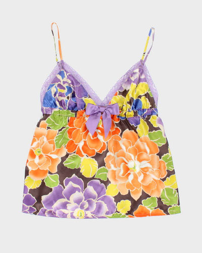 Vintage Y2k 00s La Senza Floral Satin Cami - S