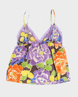 Vintage Y2k 00s La Senza Floral Satin Cami - S