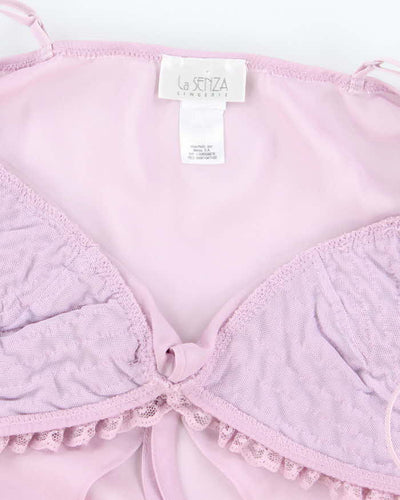 Vintage Y2k 00s La Senza Mesh Ruffle Cami - S