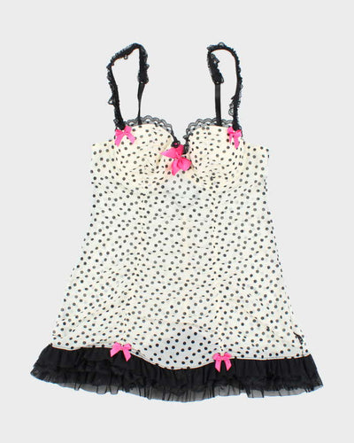 Vintage Y2k 00s La Senza Mesh Polka Dot Top - XS