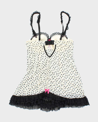 Vintage Y2k 00s La Senza Mesh Polka Dot Top - XS