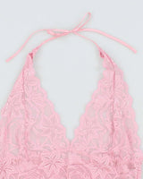 Vintage Y2k 00s Fredericks Lace Halter Top - M