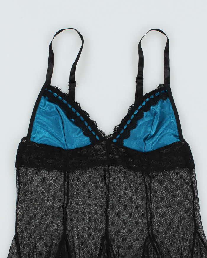 Vintage Y2k 00s Escante Polka Dot Mesh Cami - XS