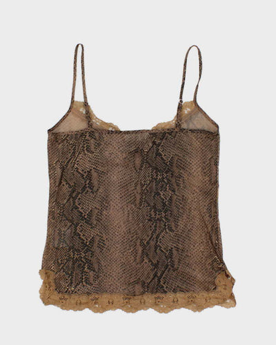 Vintage Y2k 00s Buch Snake Print Mesh Cami - S