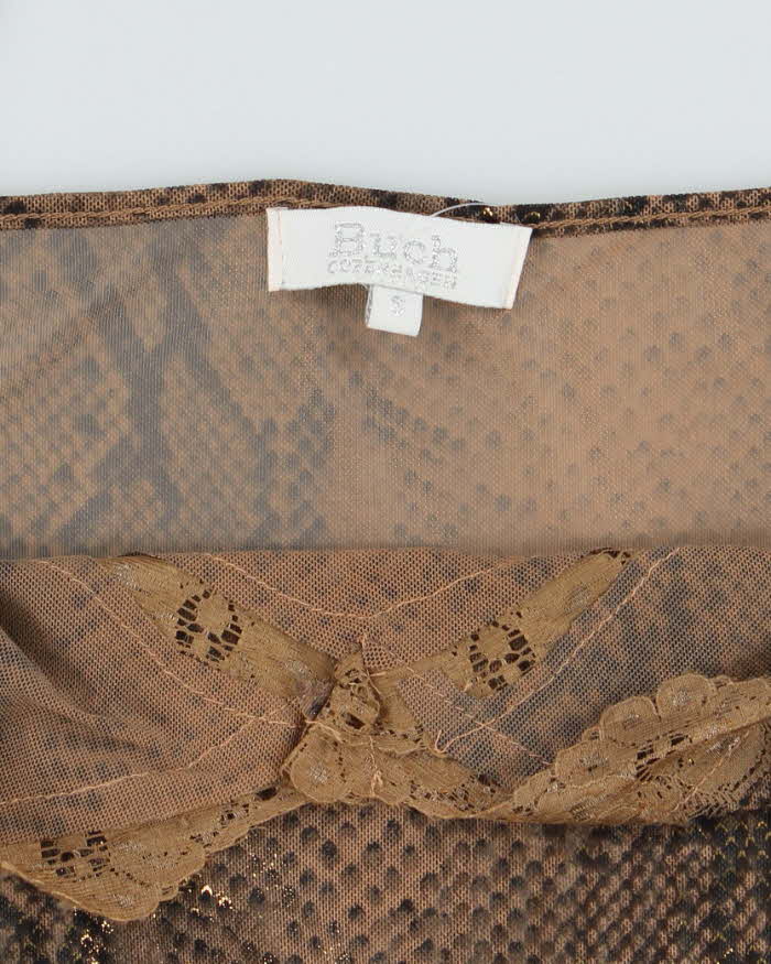 Vintage Y2k 00s Buch Snake Print Mesh Cami - S