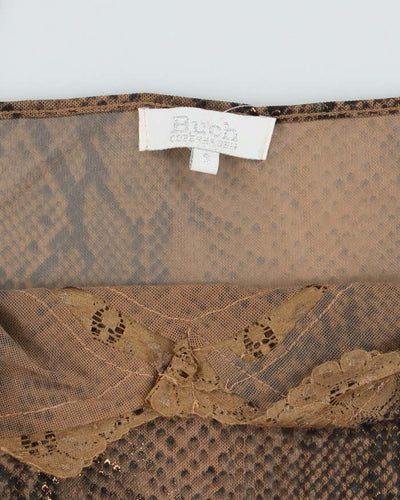 Vintage Y2k 00s Buch Snake Print Mesh Cami - S