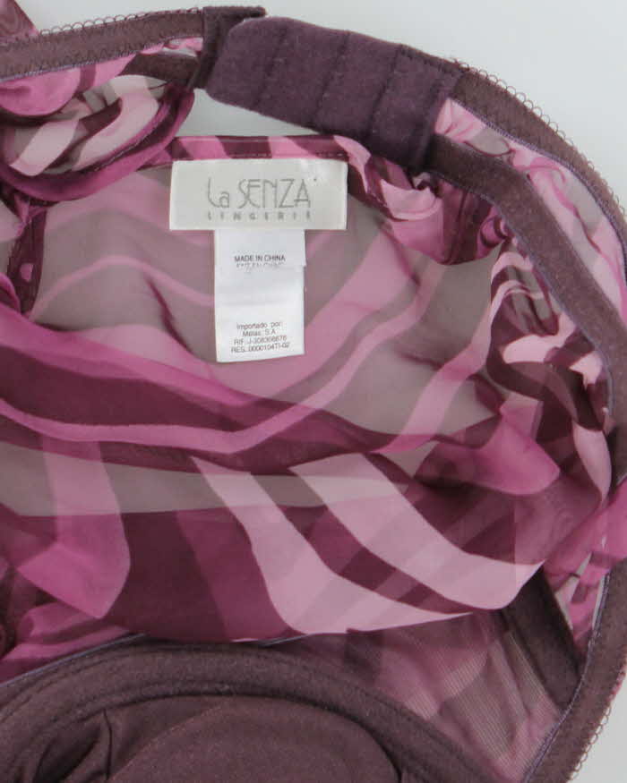Vintage Y2k 00s La Senza Zebra Print Mesh Top - S