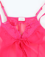 Vintage Y2k 00s La Senza Pink Mesh Built-In Bra Top - XS