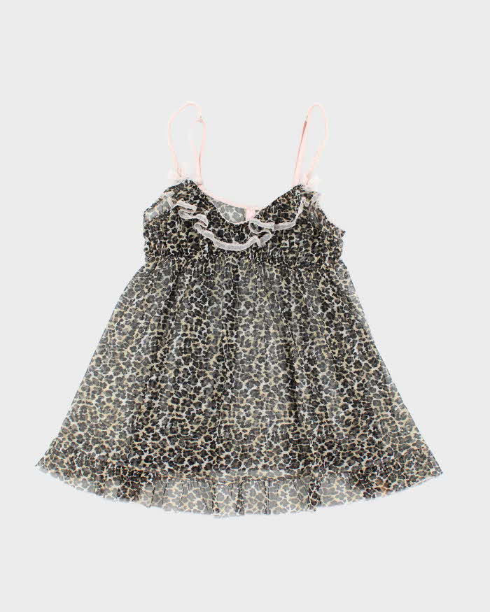 Vintage Y2k 00s Victoria's Secret Leopard Print Mesh Cami - S