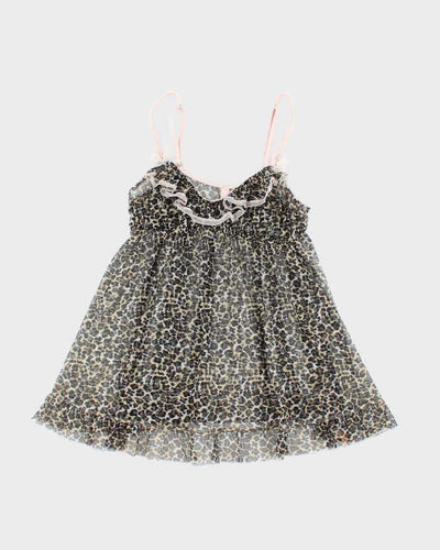 Vintage Y2k 00s Victoria's Secret Leopard Print Mesh Cami - S
