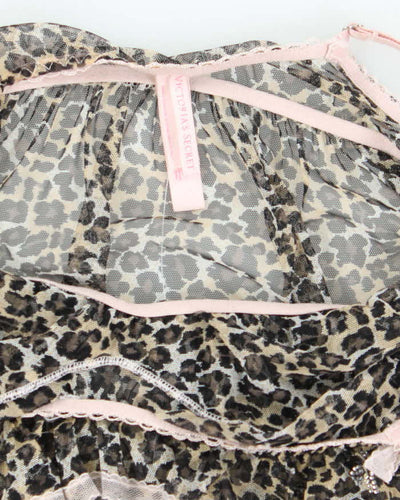 Vintage Y2k 00s Victoria's Secret Leopard Print Mesh Cami - S