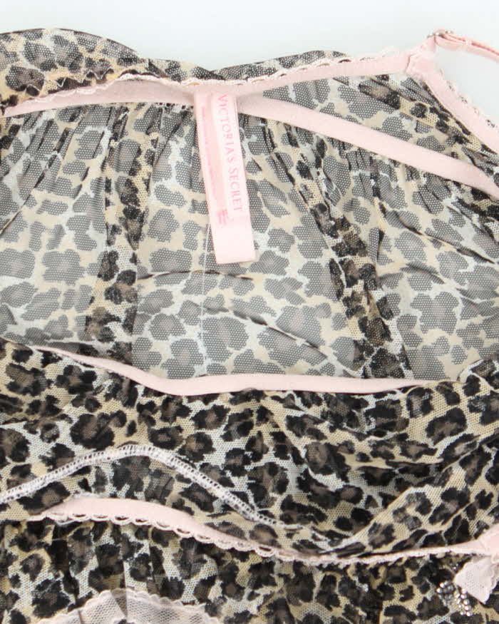 Vintage Y2k 00s Victoria's Secret Leopard Print Mesh Cami - S