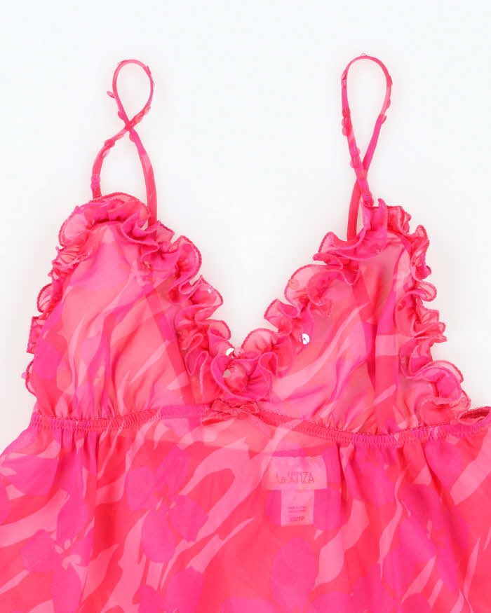 Vintage Y2k 00s La Senza Ruffle Mesh Cami - XS