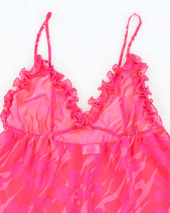 Vintage Y2k 00s La Senza Ruffle Mesh Cami - M
