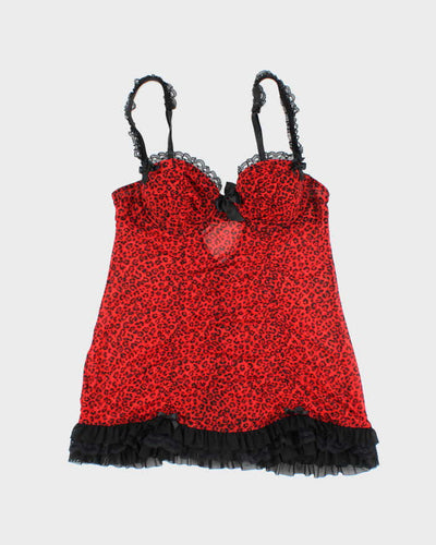 Vintage Y2k 00s La Senza Leopard Print Mesh Cami - XS