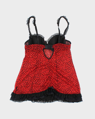 Vintage Y2k 00s La Senza Leopard Print Mesh Cami - XS