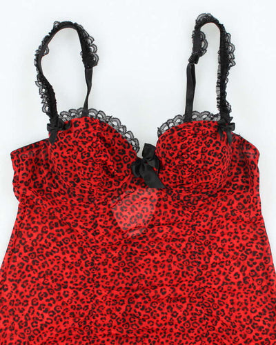 Vintage Y2k 00s La Senza Leopard Print Mesh Cami - XS